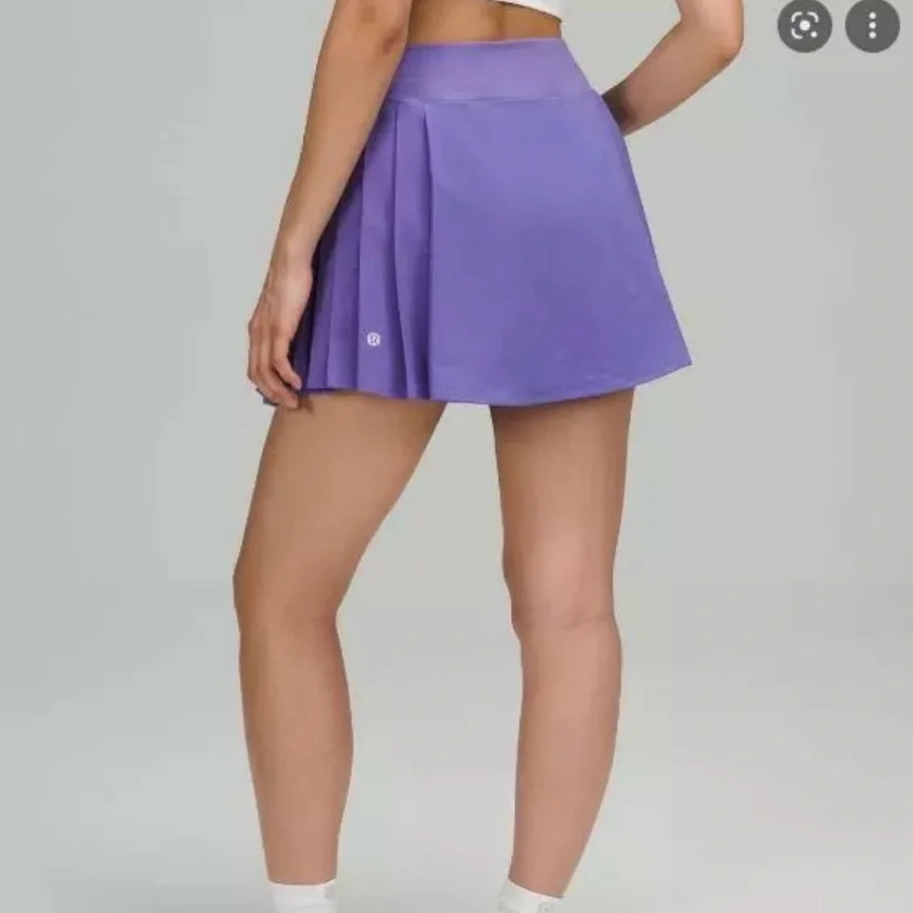 Lululemon Side Pleat‎ HR Hi-Rise Purple Skirt Skort Pockets 8 Charged Indigo